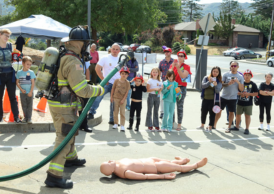 fire station 63 open house anatomical demonstration fireman on street WCCFSC 20250118