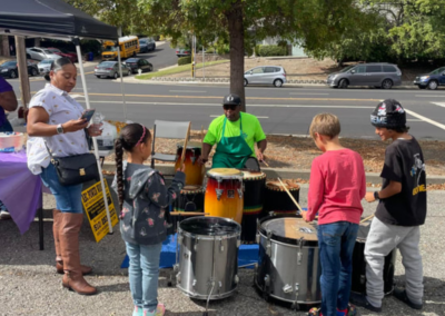 fire station 63 open house children gathered around drums WCCFSC 20250118