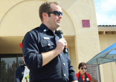 fire station 63 open house fireman in sunglasses speaking WCCFSC 20250118