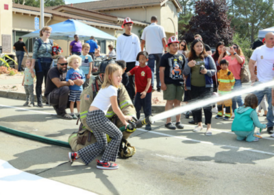 fire station 63 open house releasing water from hose demo activity WCCFSC 20250118